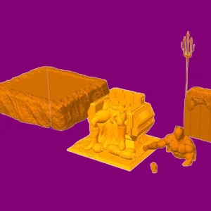 فایل پرینت سه‌بعدی فیگور کلکسیونی بتمن روی صندلی سلطنت (طرح دوم) – تجسمی قدرتمند از شوالیه تاریکی!