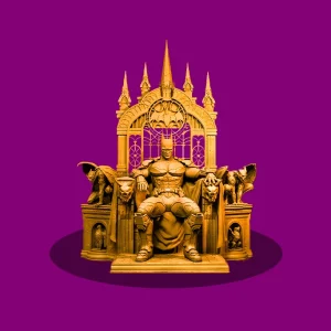 فایل پرینت سه‌بعدی فیگور کلکسیونی بتمن روی صندلی سلطنت (Batman on Throne 3D Print File STL) – نماد قدرت و اقتدار!