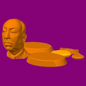 فایل پرینت سه‌بعدی سردیس آلفرد هیچکاک – استاد تعلیق در دستان شما!